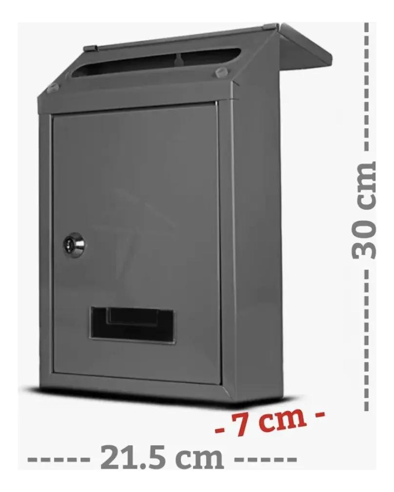 BUZON METALICO GRANDE CON LLAVE PARA CORREOS 30.5 X 21.6 X 9.4 CM - 2