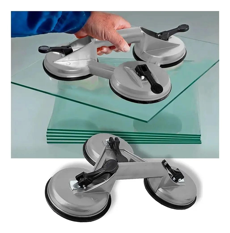 VENTOSA DE ALUMINIO CON 3 CHUPONES PARA VIDRIO HASTA 155 KG - 2