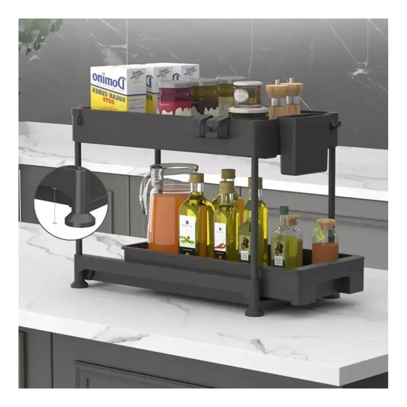 ORGANIZADOR DESLIZANTE PARA BAÑO Y COCINA CON 2 CAJONES - 3