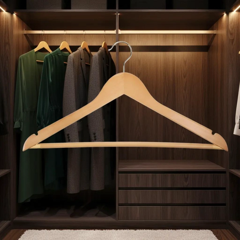 PACK DE 10 COLGADORES DE MADERA PARA ORGANIZAR ROPA - 3