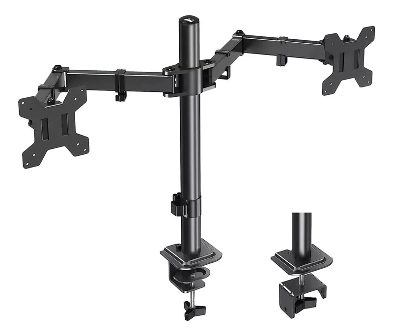 SOPORTE DOBLE PARA DOS MONITORES DE ESCRITORIO COLOR NEGRO - 1