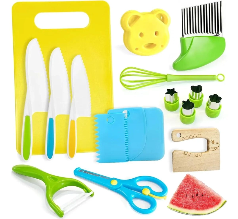 JUEGO MONTESSORI DE COCINA 17 PIEZAS PARA NIÑOS - 1