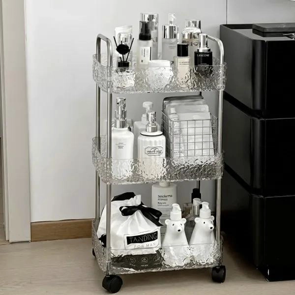 MUEBLE ORGANIZADOR DE BAÑO ESTANTE CROMADO 3 NIVELES - 2