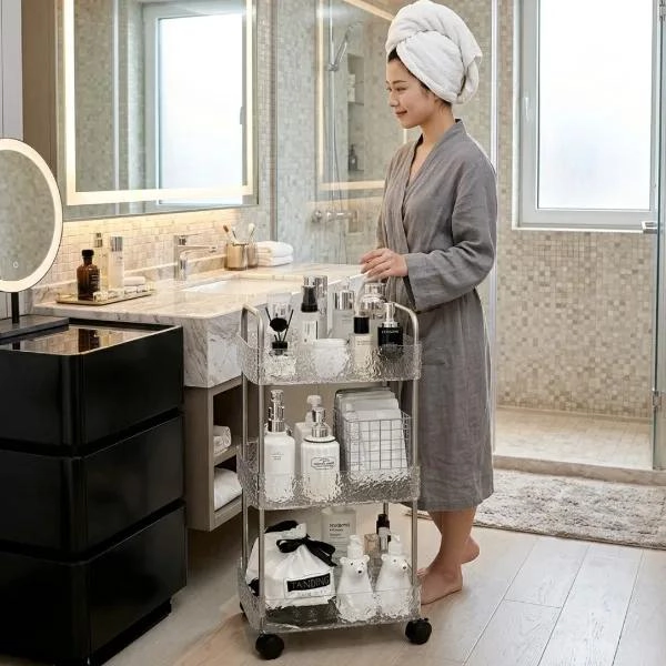 MUEBLE ORGANIZADOR DE BAÑO ESTANTE CROMADO 3 NIVELES - 3