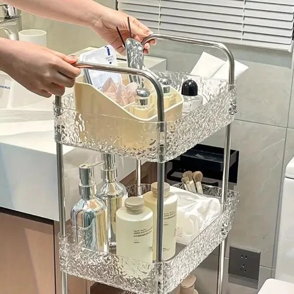 MUEBLE ORGANIZADOR DE BAÑO ESTANTE CROMADO 3 NIVELES - 4