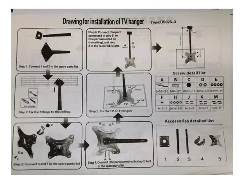 SOPORTE DE TECHO PARA TV DE 14 A 40 PULGADAS CON INCLINACION - 3