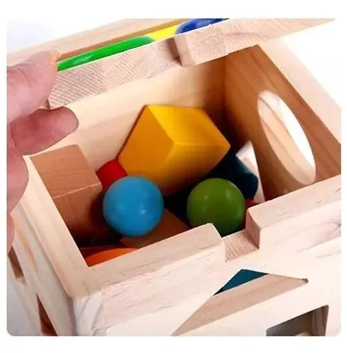 CUBO DIDACTICO DE MADERA PARA NIÑOS CON FORMAS GEOME TRICAS - 4