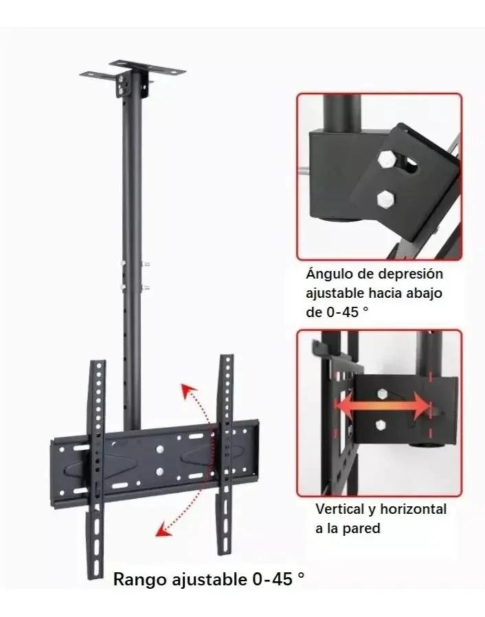 SOPORTE DE TECHO PARA TV AJUSTABLE 26 A 60 PULGADAS - 6