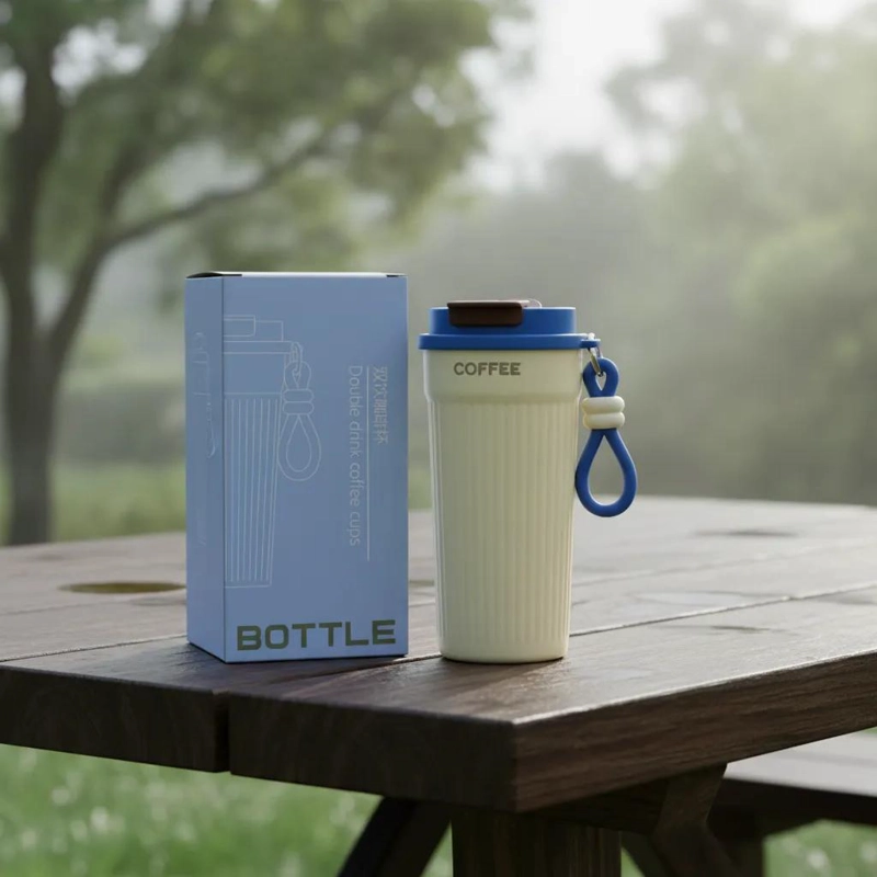 VASO TE RMICO PORTATIL 550ML CON TAPA Y CORREA PARA BEBIDAS - 2