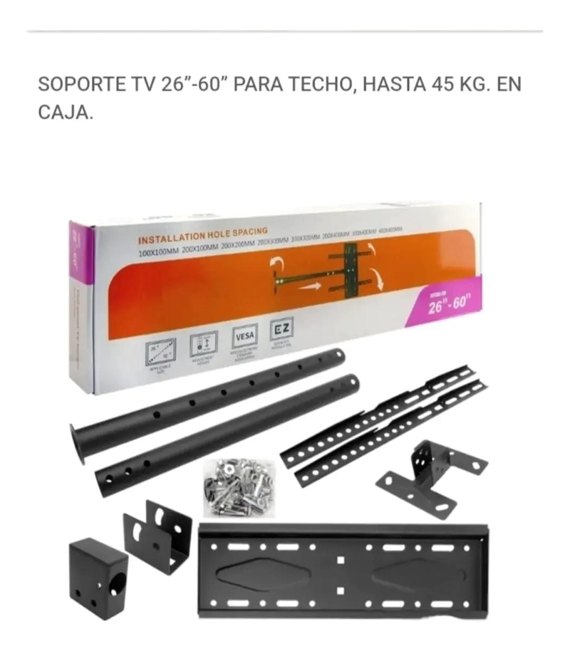 SOPORTE DE TECHO PARA TV DE 26 A 60 PULGADAS HASTA 45 KG - 2