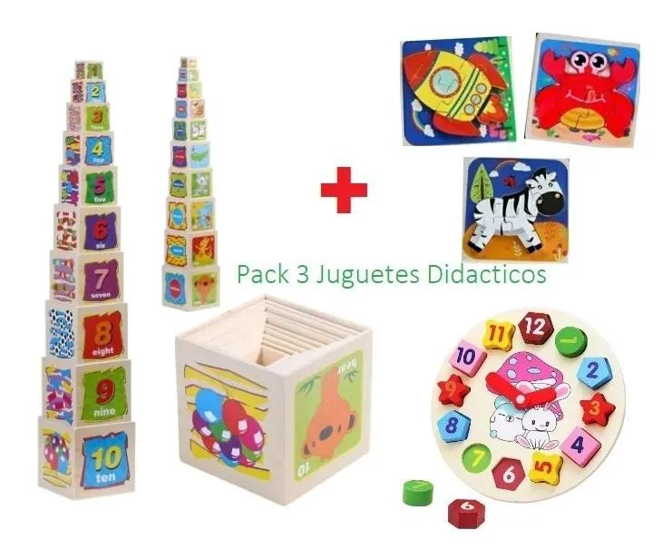 JUGUETE EDUCATIVO CUBO DE ENCAJE Y ROMPECABEZAS DE MADERA - 2