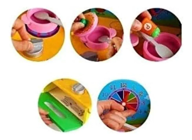 COCINA DE MADERA CON UTENSILIOS PARA JUEGO DE ROLES INFANTIL - 1