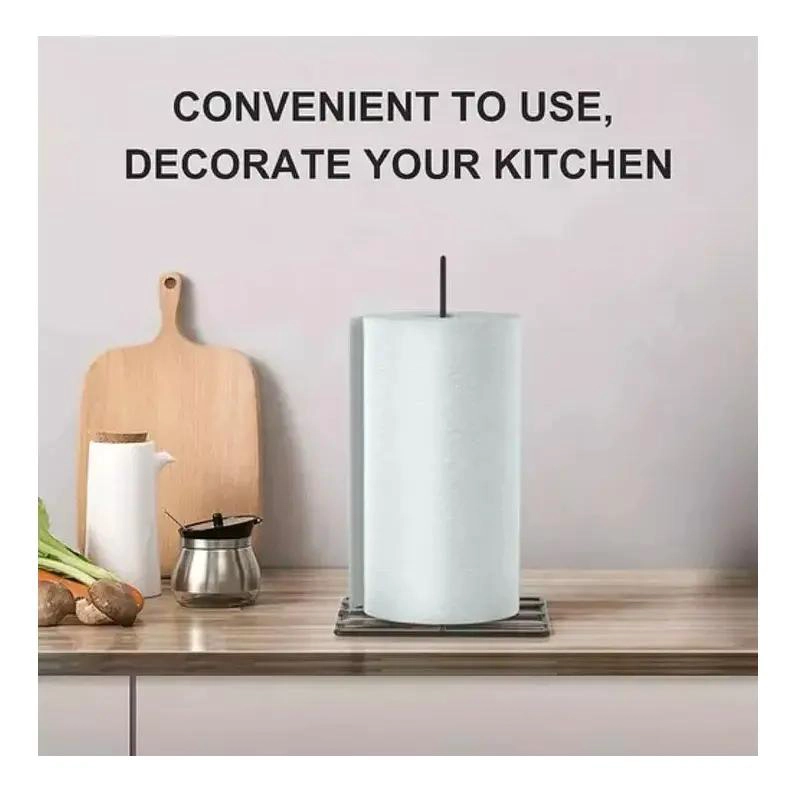 PORTA TOALLA ROLLO PAPEL ABSORBENTE DE ACERO PARA COCINA - 3