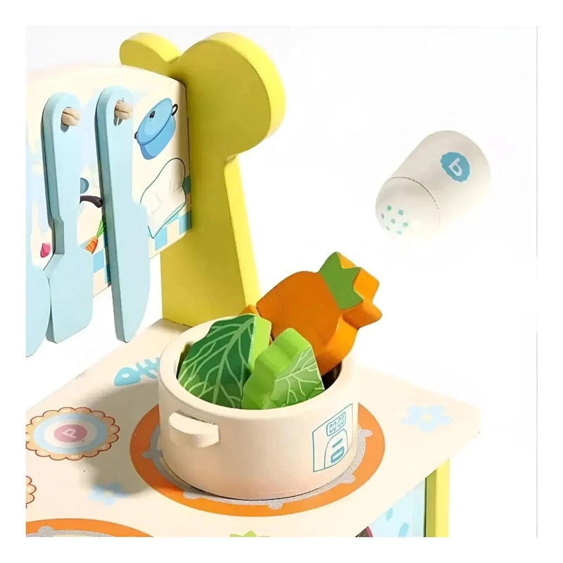 COCINA DIDACTICA INFANTIL DE MADERA PARA JUGAR - 6