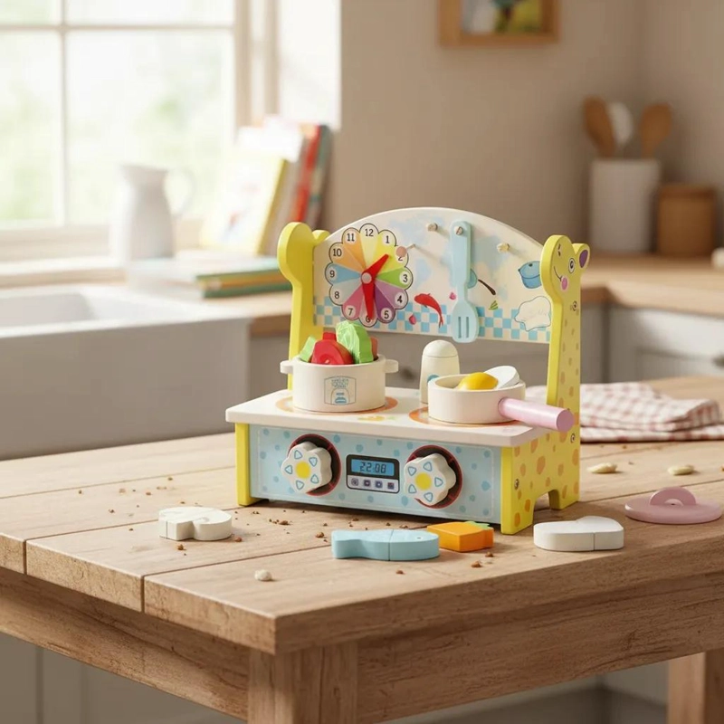 COCINA DIDACTICA INFANTIL DE MADERA PARA JUGAR - 8