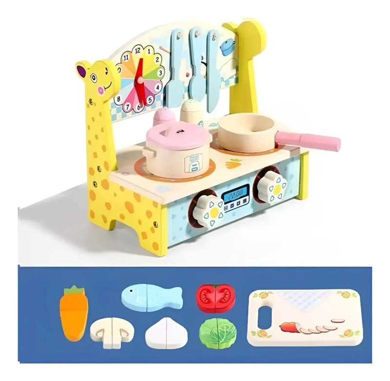COCINA DIDACTICA INFANTIL DE MADERA PARA JUGAR - 9