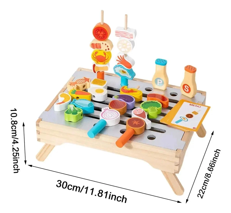 JUEGO DE PARRILLA DIDACTICO DE MADERA PARA NIÑOS - 2