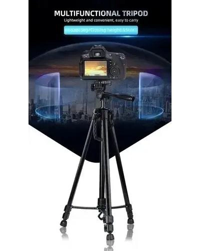 TRIPODE DE FOTOGRAFIA 140 CM CON SOPORTE PARA CELULAR Y CAMARA - 8