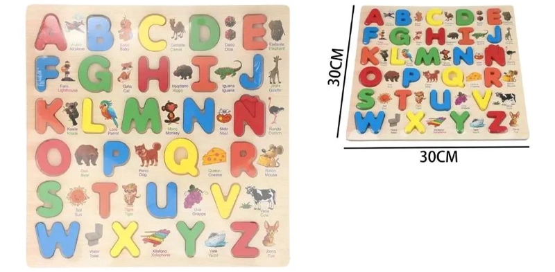 PUZZLE DE MADERA 3D LETRAS ABECEDARIO PARA NIÑOS - 2