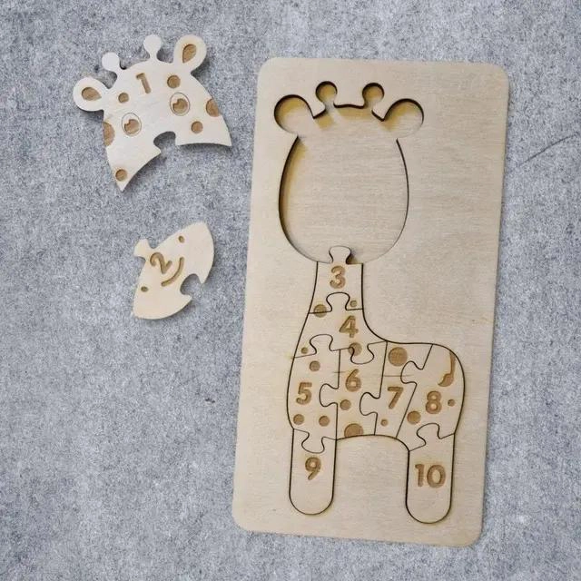 ROMPECABEZAS DE MADERA JIRAFA 10 PIEZAS PARA NIÑOS - 2