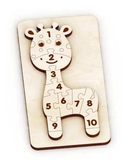 ROMPECABEZAS DE MADERA JIRAFA 10 PIEZAS PARA NIÑOS - 4