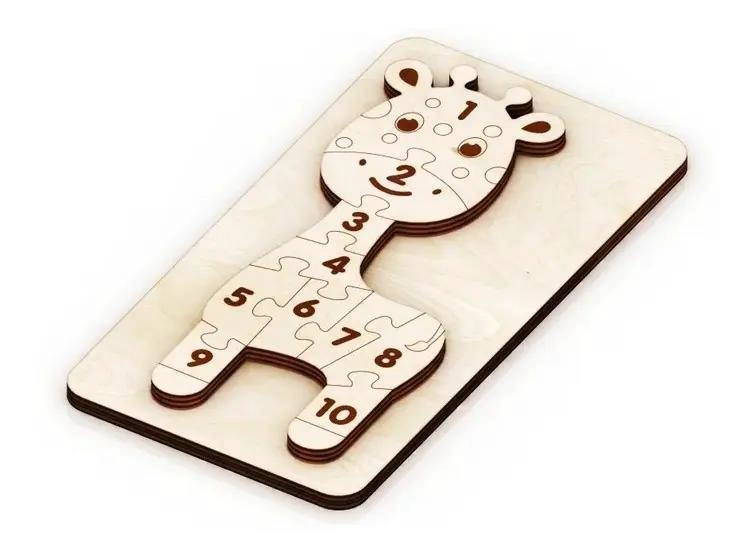 ROMPECABEZAS DE MADERA JIRAFA 10 PIEZAS PARA NIÑOS - 5