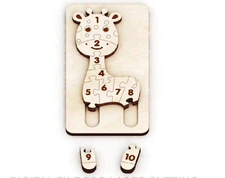 ROMPECABEZAS DE MADERA JIRAFA 10 PIEZAS PARA NIÑOS - 6