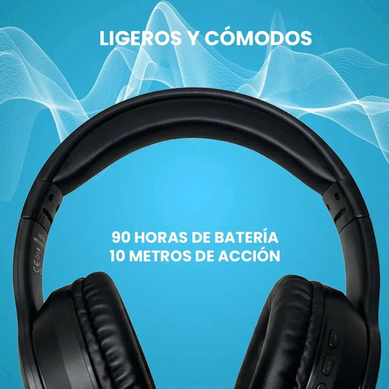 AUDIFONO BLUETOOTH INALAMBRICO HI-FI COLOR NEGRO CON SONIDO PREMIUM - 4