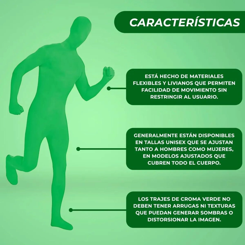 TRAJE VERDE CUERPO COMPLETO PARA FOTOGRAFIA Y VIDEO CHROMA - 3