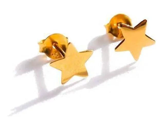AROS DE ESTRELLA BAÑADOS EN ORO PARA USO DIARIO - 1