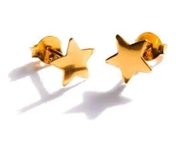 AROS DE ESTRELLA BAÑADOS EN ORO PARA USO DIARIO - 3