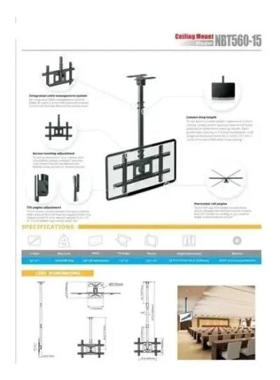 SOPORTE DE TECHO AJUSTABLE PARA TELEVISORES DE 32 A 70 PULGADAS - 3