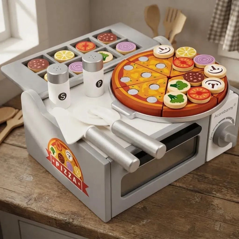 SET DE COCINA DE JUGUETE CON HORNO PARA PIZZA Y ACCESORIOS - 1