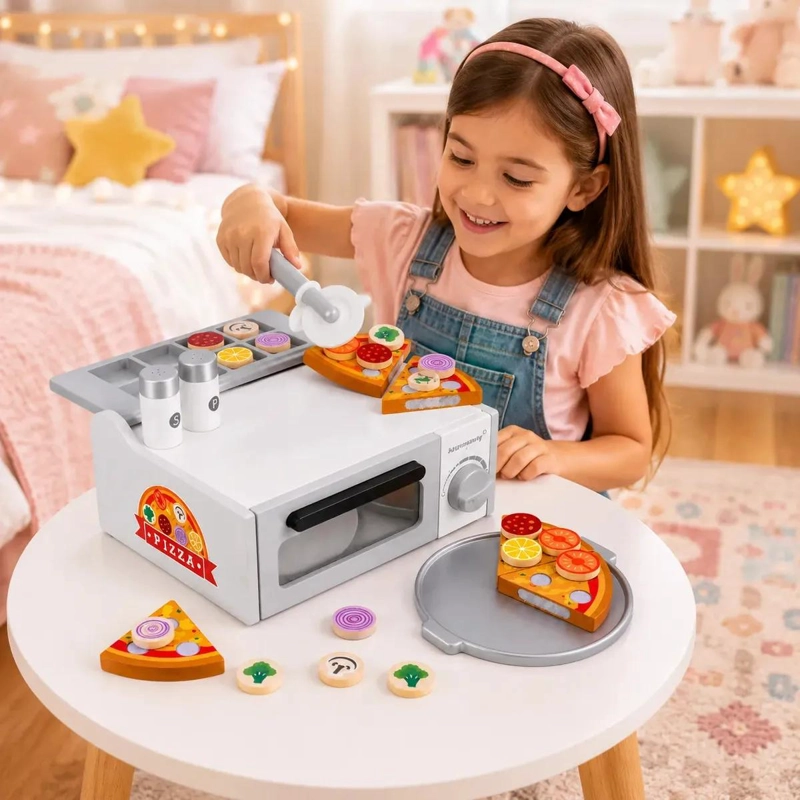 SET DE COCINA DE JUGUETE CON HORNO PARA PIZZA Y ACCESORIOS - 10
