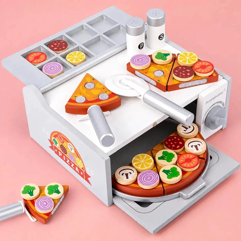 SET DE COCINA DE JUGUETE CON HORNO PARA PIZZA Y ACCESORIOS - 3