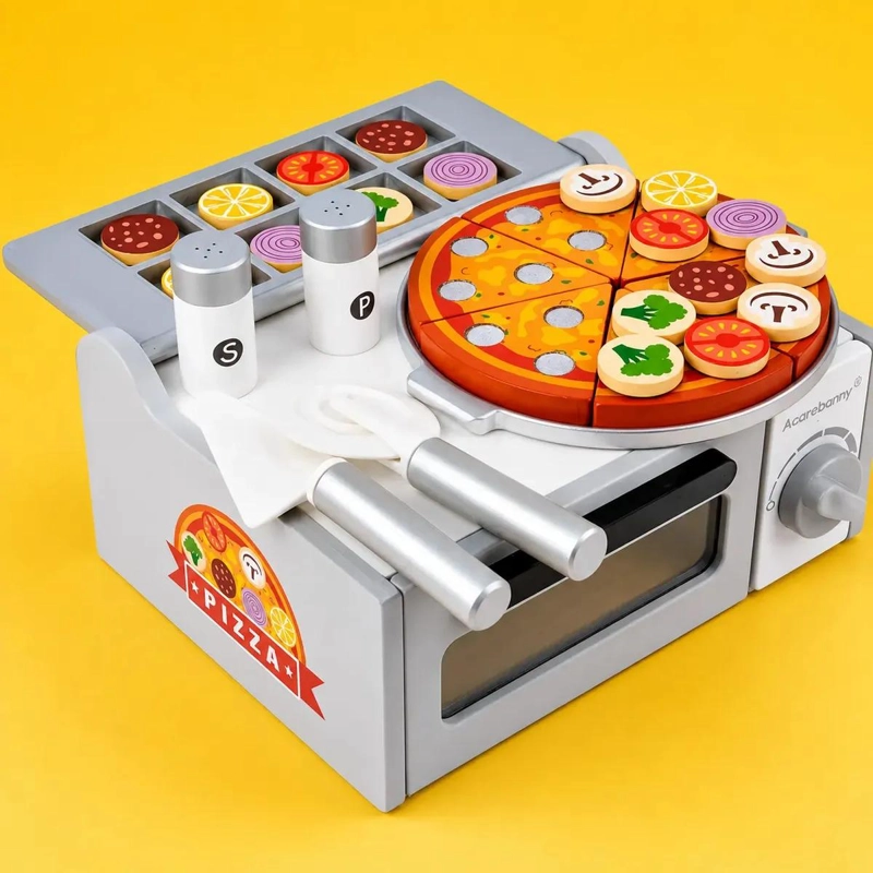SET DE COCINA DE JUGUETE CON HORNO PARA PIZZA Y ACCESORIOS - 4