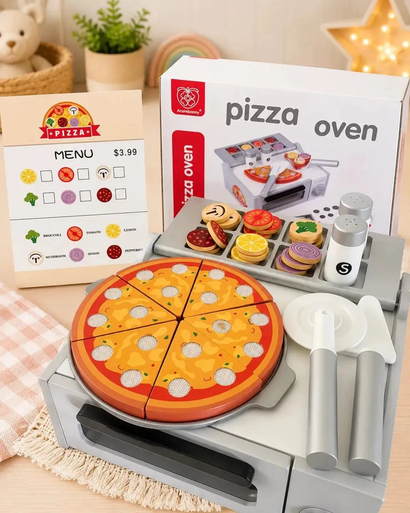 SET DE COCINA DE JUGUETE CON HORNO PARA PIZZA Y ACCESORIOS - 6