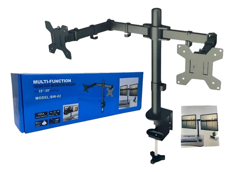 SOPORTE AJUSTABLE PARA DOS MONITORES DE 15 A 33 PULGADAS - 1