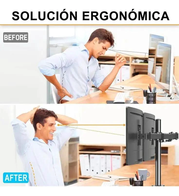 SOPORTE AJUSTABLE PARA DOS MONITORES DE 15 A 33 PULGADAS - 5