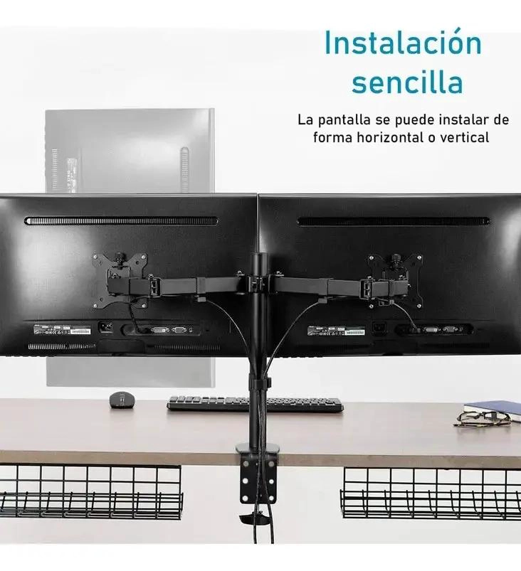 SOPORTE AJUSTABLE PARA DOS MONITORES DE 15 A 33 PULGADAS - 6