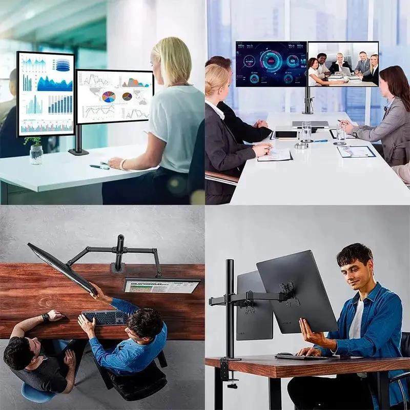 SOPORTE AJUSTABLE PARA DOS MONITORES DE 15 A 33 PULGADAS - 7