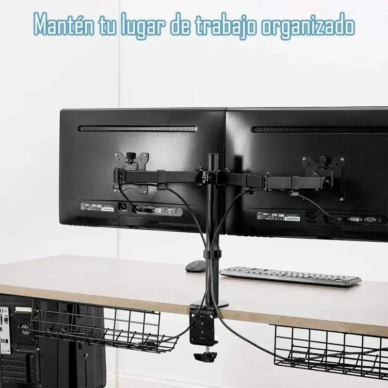 SOPORTE AJUSTABLE PARA DOS MONITORES DE 15 A 33 PULGADAS - 8