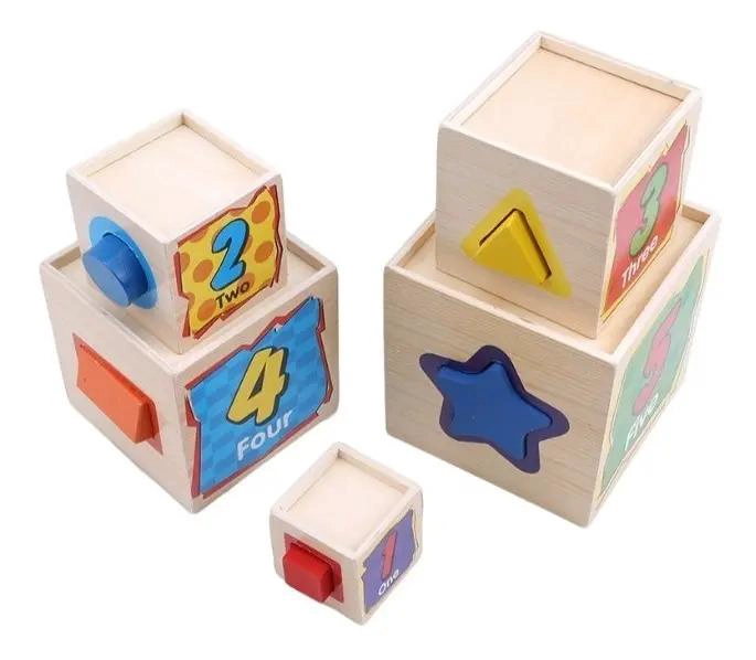 BLOQUES DE CONSTRUCCION DE MADERA PARA APRENDIZAJE INFANTIL - 10
