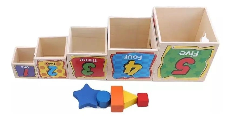 BLOQUES DE CONSTRUCCION DE MADERA PARA APRENDIZAJE INFANTIL - 3