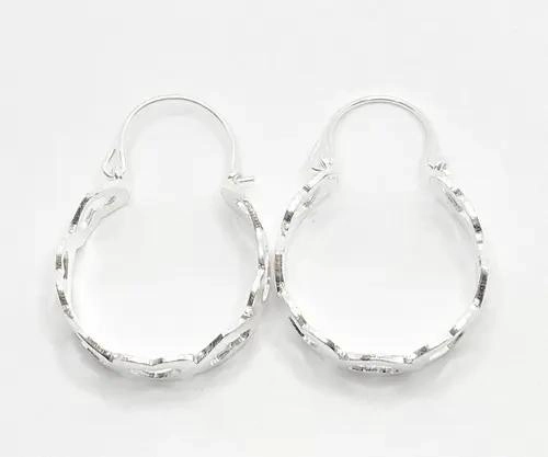 PENDIENTES AROS DE PLATA 925 CON DISEÑO DE CORAZONES - 2