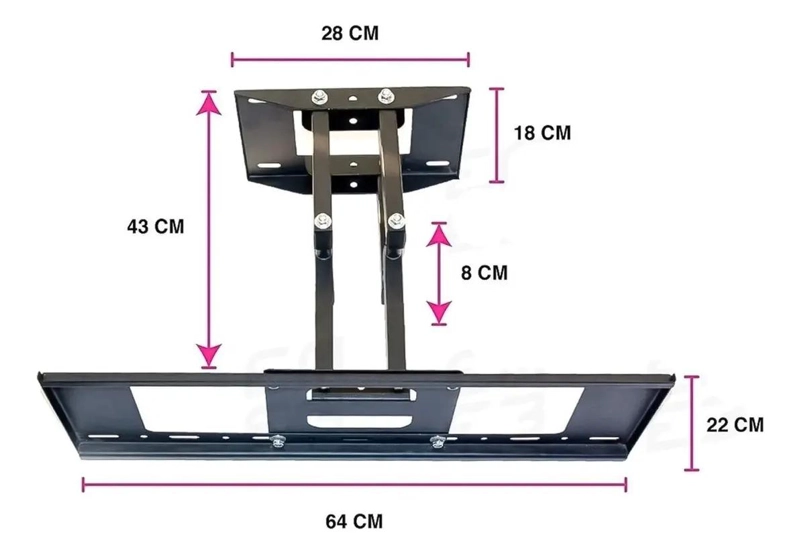 SOPORTE DE TV DOBLE BRAZO AJUSTABLE PARA PANTALLAS DE 32 A 85 PULGADAS - 7