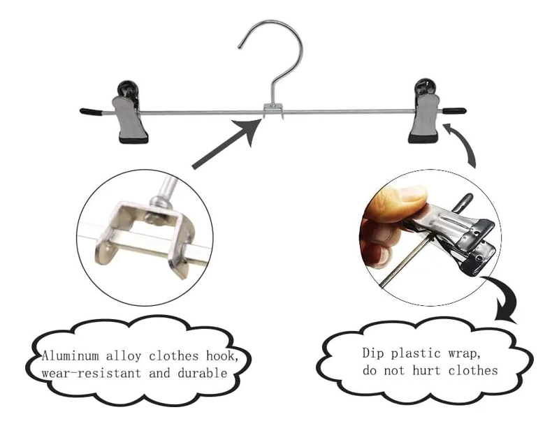 PACK DE 30 COLGADORES METALICOS CON PINZA PARA ROPA - 3