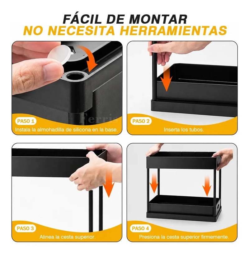 ORGANIZADOR MULTIFUNCIONAL DE 2 NIVELES PARA BAÑO Y COCINA - 2