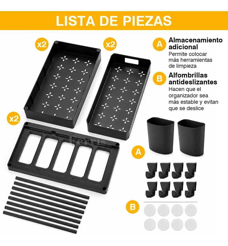 ORGANIZADOR MULTIFUNCIONAL DE 2 NIVELES PARA BAÑO Y COCINA - 9