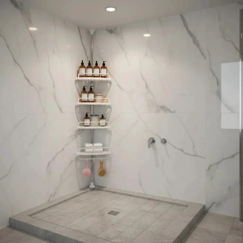 ORGANIZADOR ESQUINERO PARA DUCHA Y BAÑO AJUSTABLE DE 4 PISOS - 2